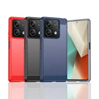 Для чехла Xiaomi Redmi Note 13 5G Чехол для Redmi Note 13 5G Противоударный силиконовый чехол из углеродного волокна для Redmi Note 13 5G Чехол Redmi Note 13 5G чёрный