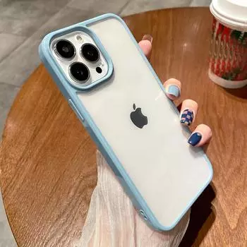 Для чехлов для iPhone акриловый прозрачный чехол для телефона для Iphone 13 12 11 Pro Xr X Xs Max 7 8 Plus светло-голубой силиконовый чехол For iphone 12