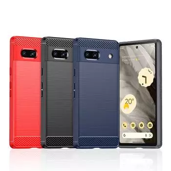 Для Чехол Google Pixel 7A Чехол для Google Pixel 7A Бампер Противоударный силиконовый чехол из углеродного волокна для Google Pixel 7A 7 Pro For Google Pixel 7A чёрный