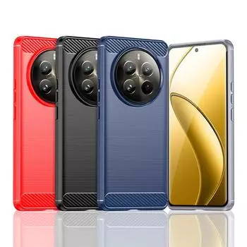 Для Чехол Realme 12 Pro Чехол для Realme 12 Pro 12 Plus Противоударный Мягкий Силиконовый Чехол Из Углеродного Волокна Для Чехол Realme 12 Pro For Realme 12 Pro чёрный