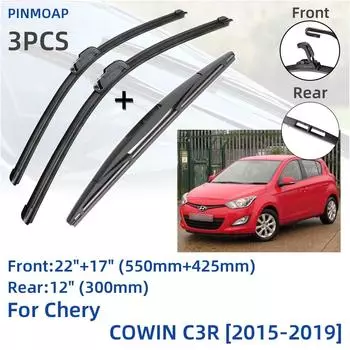 Для Chery COWIN C3R 2015-2019 передние и задние щетки стеклоочистителя резак аксессуары J Hook 2015 2016 2017 2018 2019