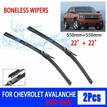 Для Chevrolet Avalanche 2007-2009 автомобильный стеклоочиститель ласточкин хвост мягкий резиновый стеклоочиститель лобового стекла ветрового стекла HD тихий автомобильный стеклоочиститель 22 +22