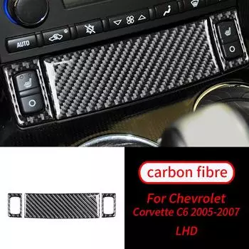 Для Chevrolet Corvette C6 2005-2007 3 шт., ящик для хранения из настоящего углеродного волокна, кнопка обогрева сиденья, панель, отделка салона автомобиля A
