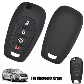 Для Chevrolet Cruze силиконовый чехол с дистанционным управлением, брелок, чехол, держатель для кожи, 4 кнопки, 2016, 2017, 2018, 2019, чехол без ключа