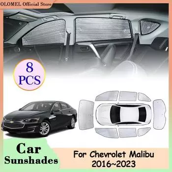 Для Chevrolet Malibu 2016~2024 Солнцезащитные козырьки на лобовое стекло с полным покрытием, козырьки для задних боковых окон автомобиля, шторки с защитой от ультрафиолета