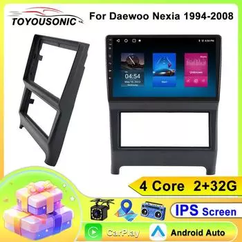 Для Chevrolet NEXIA 1994-2008 Android 13 автомобильный радиоприемник мультимедиа видеоплеер GPS навигация беспроводной Carplay Auto WIFI DSP BT 4 core 1GB+32GB carplay