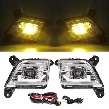 Для Chevrolet Silverado 2019 2020 противотуманные фары светодиодные дневные ходовые огни DRL дневные огни передний бампер водонепроницаемый DLAA Chevy жёлтый
