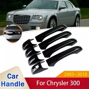 Для Chrysler 300 300C 2005 2006 2007 2008 2009 2010 глянцевая черная наружная ручка двери наклейки аксессуары для стайлинга автомобиля 4Handle 1Keyhole