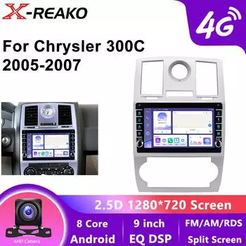 Для Chrysler 300C 2005 2006 2007 Автомобильный радиоприемник Android Автомобильный мультимедийный плеер Навигация GPS 4G 8-ядерный Carplay Сенсорный экран Авто Стерео 8 core 4GB+64GB