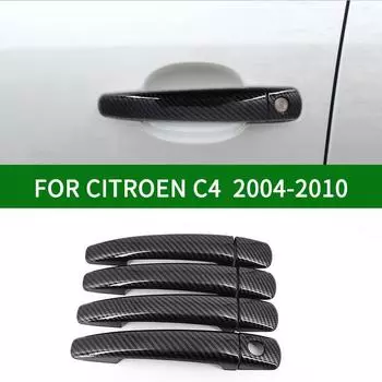 Для CITROEN C4 C-Triomphe C-Quatre Pallas 2004-2010 аксессуар из углеродного волокна, чехлы на ручки боковой двери автомобиля, отделка 2005 г.
