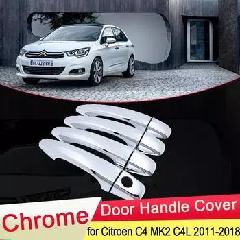 Для Citroen C4 MK2 C4L 2011 2012 2013 2014 2015 2016 2017 2018 хромированная крышка дверной ручки накладка автомобильный набор аксессуары для стайлинга автомобиля ABS
