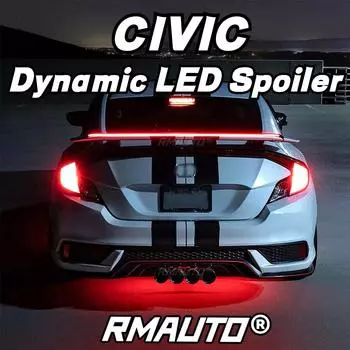 Для Civic Dynamic LED Спойлер Задний багажник Крыша Спойлер Сигнал поворота Стоп-сигнал Для Honda Accord CR-V XR-V Avancier Breeze Integra