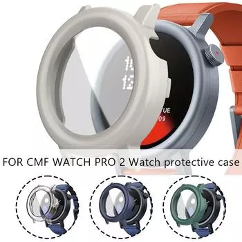Для CMF Watch Pro 2 Case Закаленное стекло Full Cover 2 Shell от Protector Bumper для CMF Protecti O4F7 transparent-1pcs