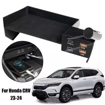 Для Crv Breeze 2024-2024 автомобильное быстрое зарядное устройство 90 Вт тип адаптера разветвитель для типа с концентратором Usb CC шунт Usb зарядка Cigar K2i8 чёрный