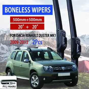 Для Dacia Renault Duster MK1 2009-2013 автомобильный стеклоочиститель U-образный мягкий резиновый бескаркасный без кронштейна автомобильные дворники 20 +20