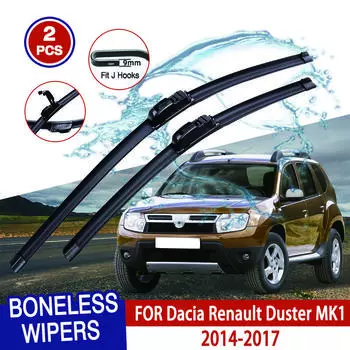 Для Dacia Renault Duster MK1 2014-2017 автомобильный стеклоочиститель U-образный мягкий резиновый бескаркасный без кронштейна автомобильные дворники 20 +20