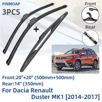 Для Dacia Renault Duster MK1 2014-2017 передние и задние щетки стеклоочистителя резак аксессуары J Hook 2014 2015 2016 2017