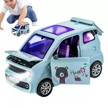 Для детей Светящиеся игрушки с открытыми дверями и звуком для мальчиков и девочек в детском саду Игрушечные машинки для вечеринок Детские модели машин зелёный