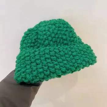 Для девочек Осенняя уличная одежда Повседневная зимняя женская шерстяная шапка Шапки-черепицы Корейские шапки Вязаные шапки чёрный