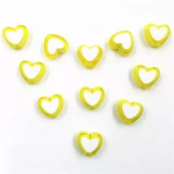 Для DIY Ожерелье Браслет Бусины в форме сердца Высококачественные акриловые бусины Ювелирные изделия Поиск прекрасных ювелирных аксессуаров Новые бусины 150 шт./лот жёлтый