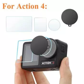 Для DJI Action 4 крышка объектива HD закаленное стекло DJI Action4 защитная пленка для экрана передняя задняя крышка для DJI Osmo Action 4 аксессуары