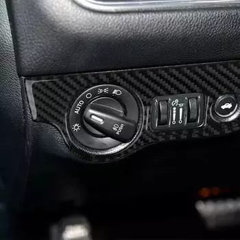 Для Dodge Challenge 2015 2016 2017 2018 2019 2020 21 Аксессуары Наклейка на панель переключателя фар из углеродного волокна для салона чёрный