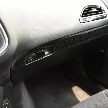 Для Dodge Challenge 2015-2024 Аксессуары для интерьера из углеродного волокна Ящик для хранения второго пилота Декоративная панель Декоративная наклейка 5D