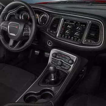 Для Dodge Challenge 2015-2024 Аксессуары из углеродного волокна Интерьер Центральный пульт управления Панель приборов Декоративная наклейка 5D чёрный