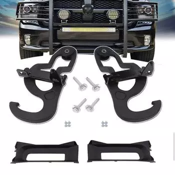 Для Dodge Ram 1500 2009-2019 годов выпуска передние буксировочные крюки и кронштейн для крепления буксировочного устройства прицепа стальной буксировочный соединитель аксессуары чёрный