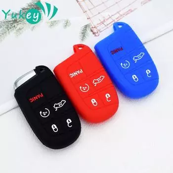 Для Dodge Ram 1500 Journey Charger Dart Challenger Grand Cherokee Renegade Fiat Chrysler 300C Silione чехол для ключей от машины для Jeep чёрный