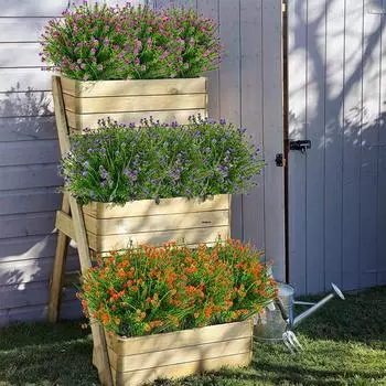 Для дома искусственный поддельный цветок висит счастье снаружи оранжевый