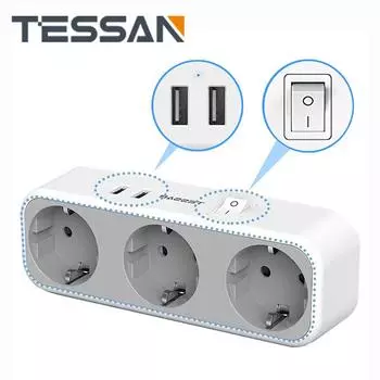 Для дома/офиса/путешествий 3 розетки 2 USB адаптер питания с вилкой европейского стандарта переносная розетка удлинителя 110-230 В 3600 Вт защита от перегрузки