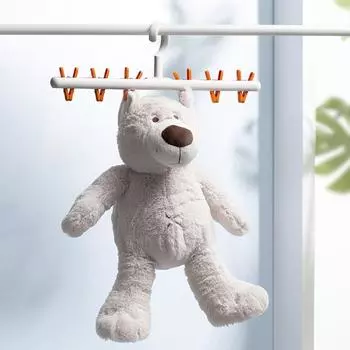 Для домашнего ежедневного использования, 6-зажимная сушилка для нижнего белья, зажим для сушки, домашняя детская вешалка для одежды, пластиковый зажим на 360 градусов, креативные аксессуары белый