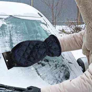 Для домашнего использования перчатки для скребка для льда водонепроницаемые и теплые варежки для скребка для лобового стекла лопата для снега и скребок для льда для стекла зелёный