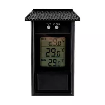 Для домашнего сада, теплицы, ЖК-электронный термометр с макс. и мин. цифровым дисплеем, для внутреннего и наружного садового инструмента -20~ 50, датчик погоды чёрный