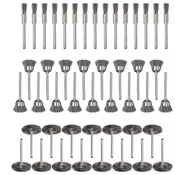 для Dremel 15/60 шт. Набор щеток из проволочного диска и чашки, гофрированная нержавеющая сталь, шлифовальная машина, вращающаяся электрическая дрель, полировальный инструмент Dremel