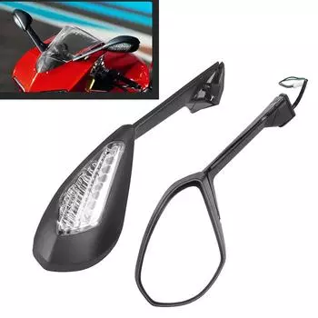 Для DUCATI 1199 Panigale SR 1199S 2012-2015 899 Panigale 2014-2015 Мотоциклетное зеркало заднего вида Зеркала заднего вида Светодиодный указатель поворота чёрный