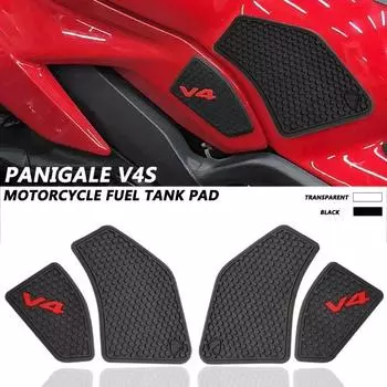 Для Ducati Fuel Tank Grip Pads Knee Traction V4 Panigale V4S Streetfighter V4 S 2025 2020 2019 2018 Противоскользящая наклейка на топливный бак чёрный