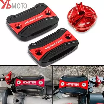 Для DUCATI Hypermotard Monster 796 795 696 695 821 мотоцикл с ЧПУ передняя муфта тормозной жидкости крышка резервуара двигателя пробка масла 1 Engine Plug Black