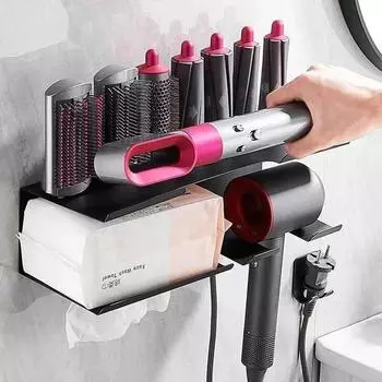 Для Dyson Hair Curler Storage Rack Holder Hair Dryer Shelf Hair Styler Holder Wall Hanging No-Punch Shelf Bathroom Accessories