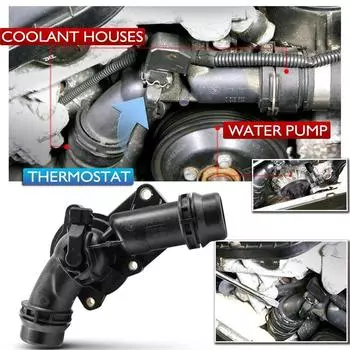 Для E46 E60 11537509227 11551436823 11531437040 Термостат Крышка корпуса выпускного отверстия охлаждающей жидкости двигателя Сборка климат-контроля
