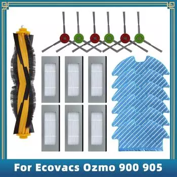 Для Ecovacs Debot Ozmo 900 905 Робот-пылесос Запасные части Аксессуары Ролик Основная Боковая щетка Фильтр Hepa Тряпка для швабры
