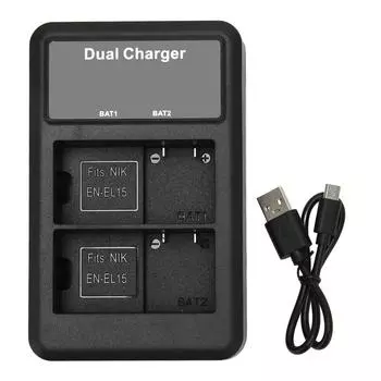 для EN EL15 зарядное устройство 8.4V зарядное устройство для двух камер Nikon Z5 Z6 Z7 D7000 D750 D800E