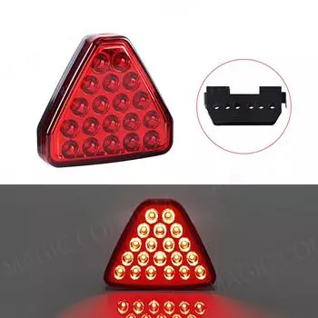 Для F1 стиль мотоцикла автомобильные пилотные огни треугольник задний стоп-сигнал предупреждающий стробоскоп стоп безопасность черный красный RGB бампер