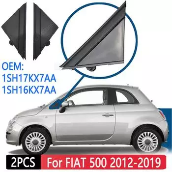 Для FIAT 500 2012-2019 Молдинг дверного зеркала Треугольная пластина Крышка переднего окна Треугольник передней стойки Матово-черный 1SH17KX7AA 1SH16KX7AA