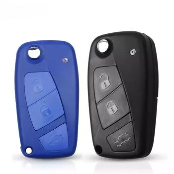 Для Fiat 500 Key Shell Panda Stilo Ducato Punto Auto складной сменный чехол для автомобильного ключа-брелока с дистанционным управлением для автомобиля с 3 кнопками чёрный