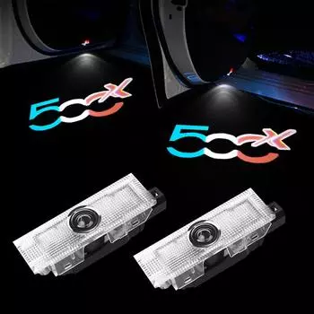 Для FIAT автомобильный дверной светильник, светодиодный светильник для лужи 500X, светильник с логотипом для FIAT 500X 500L 500 Abarth PUNTO Tipo FIAT, приветственный свет 500X LOGO