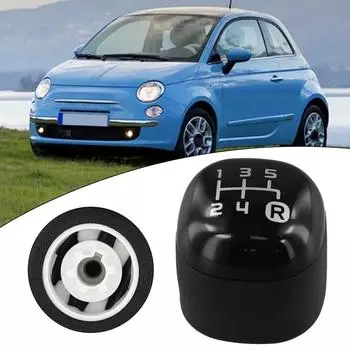 Для Fiat Для Panda с 2012 года - Кнопка рычага переключения передач черная 5-ступенчатая ручка переключения передач 502942700 Аксессуары для салона автомобиля CHINA