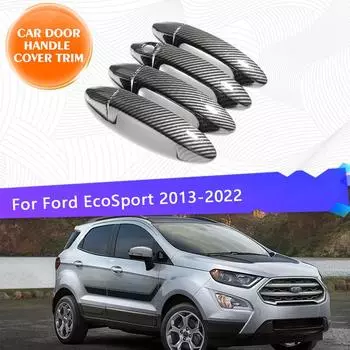 Для Ford EcoSport BK MK2 2006 ~ 2016 Хромированная накладка на дверную ручку автомобиля, 4 шт., хромированное украшение, внешние детали Metallic Silver 4pcs
