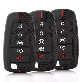 Для Ford Ecosport Edge Explorer Fusion S-MAX Mustang F-150 F-250 F-350 силиконовый чехол для дистанционного ключа с 5 кнопками 2017 2018 чёрный